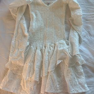white flowy eyelet dress (s-m)